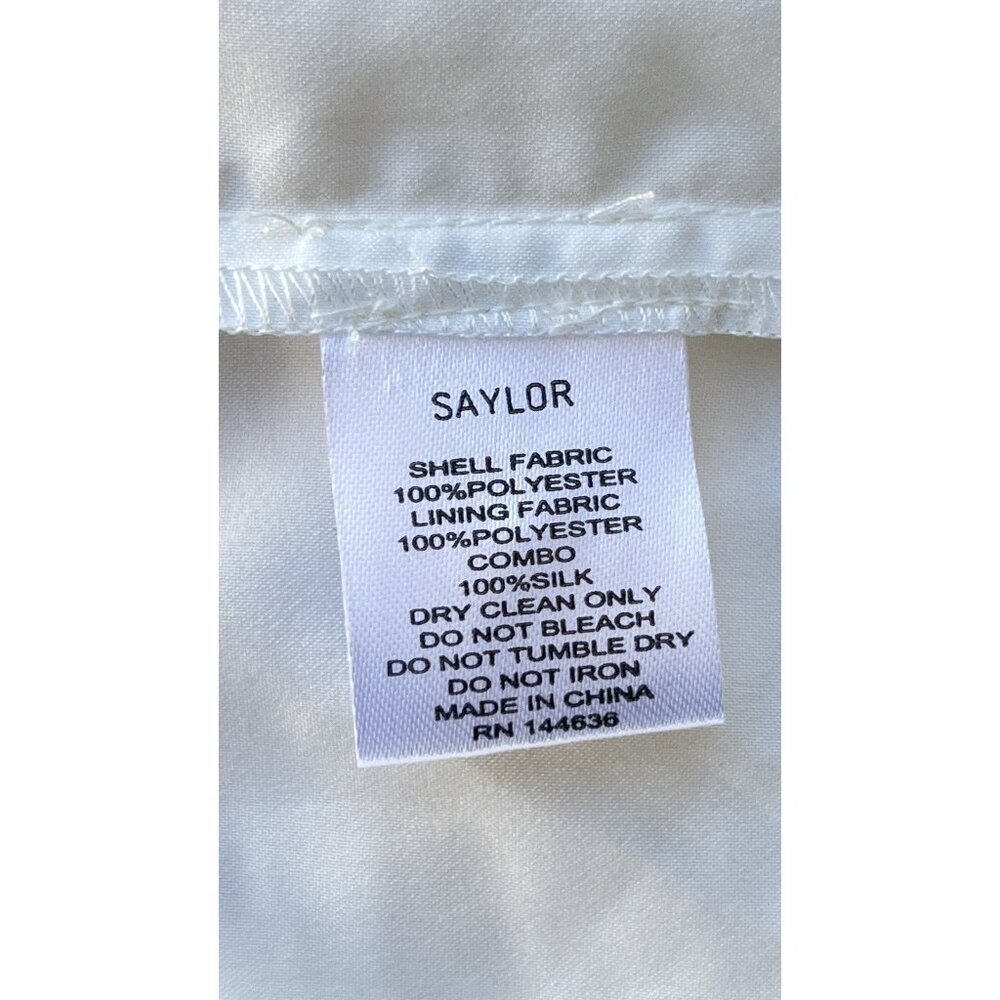Saylor Women’s Ivory Off Shoulder Eyelet Dress Scalloped Overlay Lined Cocktail - Picture 7 of 13